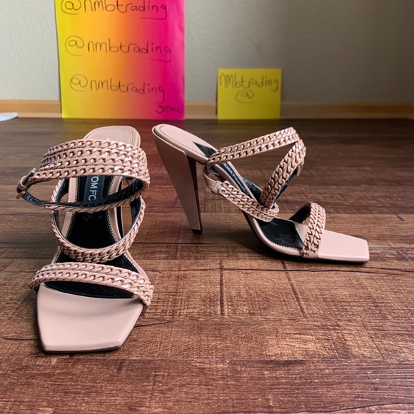 Tom Ford woven strappy fiber open toe tan sandals - Picture 3 of 16